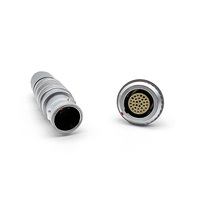 Connecteur circulaire auto-bloquant série B 00B 2P mâle/femelle, contacts en or, boîtier en cuivre, étanche IP50, connexions de fils