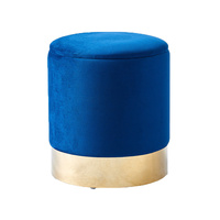 Pouf ottoman moderne de luxe avec pieds en métal, chaise de salle à manger en velours coloré pour restaurant, hôtel, café, villa