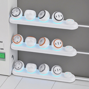 360 Degree Rotation EU Standard Power Socket Strip <b>with</b> <b>Lights</b> 3 AC Outlets and Multi-Function <b>Plugs</b> 16A Current - Product Image 5