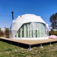 Serre en verre transparent Foerstine, tente de luxe, tente de glamping, structure en acier, dôme géodésique à vendre