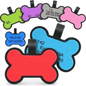 OKSILICONE Silicone <strong>Pet</strong> Tags Wholesale <strong>Pet</strong> Name Tags Customized <strong>Blank</strong> Name Silicone Dogs Tags - Product Image 3