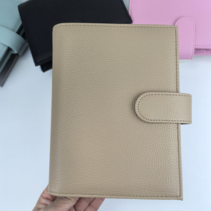 Carpeta de piel sintética A6 Pebble para ahorrar dinero, con organizador multibolsillos y anillas doradas de 35 mm, funda para agendas y planificador. - Product Image 2