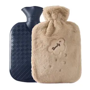 1L 2L Cute Long Term Insulation Hot Water Bottle Bag With Fleece Cover For Neck Cramps Shoulders Pain Relief Foot Hands Warmer