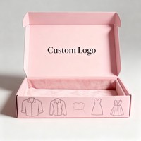 Cajas de Envío de Cartón Corrugado Reciclables con Logotipo Personalizado, MOQ Bajo, Color Rosa, para Regalos, Zapatos, Ropa, para Pequeñas Empresas