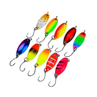 Newbility Mini leurre de pêche 35mm 3.3g cuillère leurres en métal Spinnerbait vairon petit poisson crochet unique gabarit flux truite appâts