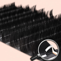 Extensions de cils volume russe en fibre PBT, finition mate, faites à la main, naturelles, douces, véganes, sans cruauté, qualité salon coréenne