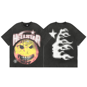 เสื้อยืดสตรีทแวร์ผู้ชาย NFC Hell ลายกราฟิกยุโรปอเมริกันสไตล์เรโทร ผ้าฝ้าย - Product Image 6