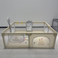 Ensemble de parc pour bébé pliable professionnel, parc de sécurité pour bébé avec filet de basket-ball et jouets, grand parc pour enfants pour aire de jeux intérieure