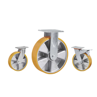 Roues pivotantes industrielles en polyuréthane à noyau en aluminium robuste avec double roulement à billes
