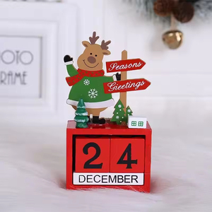Décorations de Noël compte à rebours calendrier boîte-cadeau de Noël en bois Mini fournitures de décoration de Noël - Product Image 5