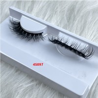 Cils artificiels 5D en faux vison moelleux faits à la main, 8-12 mm, cils courts naturels en bande, marque privée, logo personnalisé, fournisseur de cils 3D