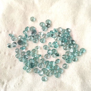 Pierres précieuses de laboratoire de 1 mm à 1,5 mm, couleur Paraiba, taille ronde, pierres synthétiques pour la fabrication de bijoux - Product Image 2