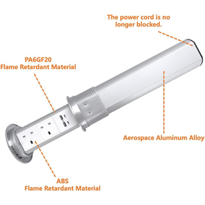 Electric Rise 2 Way <strong>UK</strong> Pop up <strong>Sockets</strong> with Wireless 15W Fast Charging for Kitchen Worktops - Product Image 4