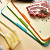 Juego de 3 Tablas de Cortar para Cocina, Tabla de Cortar de PP Apta para Lavavajillas, Libre de BPA, Tabla de Cortar Reversible de Colores con Soporte