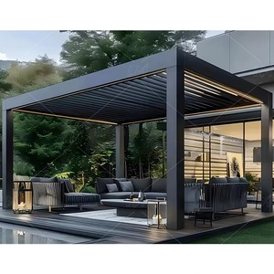 Pergola <span class=keywords><strong>Louvre</strong></span> en plein air 3*4m, supports d'angle, aluminium à lames orientables, grille en aluminium Toja, pergola moderne, idées de pergola <span class=keywords><strong>du</strong></span> Guangdong - Product Image 4