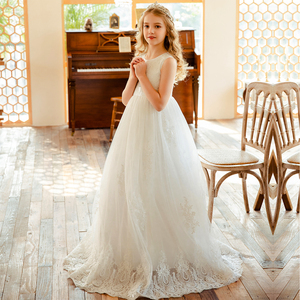 Ropa <span class=keywords><strong>para</strong></span> Niñas, <span class=keywords><strong>Vestido</strong></span> <span class=keywords><strong>de</strong></span> Encaje Blanco Largo <span class=keywords><strong>para</strong></span> Cumpleaños, Primera Comunión, <span class=keywords><strong>Vestido</strong></span> <span class=keywords><strong>de</strong></span> Fiesta <span class=keywords><strong>para</strong></span> Niñas - Product Image 3