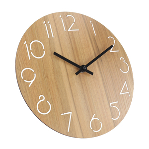 Relojes de pared de madera nórdicos creativos de 12 pulgadas, reloj de madera rústica de diseño Vintage con números arábigos, reloj redondo decorativo de pared - Product Image 4