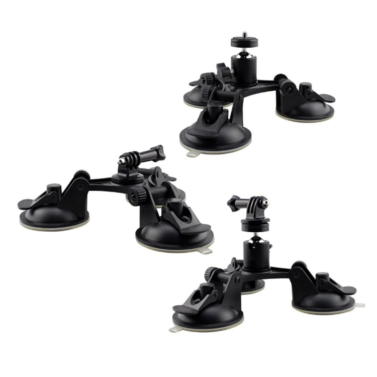 Оптовая продажа, высокое качество, сверхпрочная черная Тройная стеклянная присоска с тремя зажимами