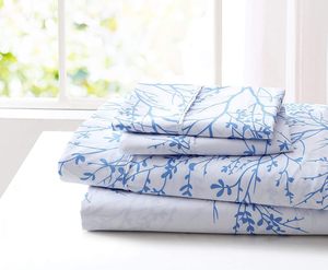 Ensemble de 4 draps en microfibre imprimés ultra-doux Beaux motifs tirés de la nature Draps de <span class=keywords><strong>lit</strong></span> confortables toutes saisons - Product Image 5