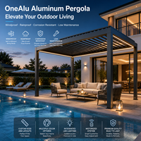 Pergola de luxe en aluminium pour l'extérieur, toit rétractable motorisé, imperméable, auvent pour villa, jardin, patio