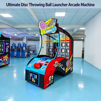 Nieuwe Vliegende Schijf Lanceer Arcade Spelautomaat Volledig Automatisch Metaal Acryl Houten Muntenautomaat Attractiepark Kermis