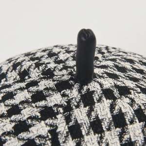 Nouveauté Automne-Hiver 2024, béret britannique français tendance, mode féminine, béret à carreaux pied-de-poule - Product Image 3