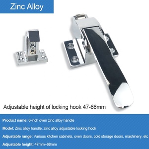 มือจับประตูเตาอบสเตนเลสสตีลขนาด6นิ้วปรับระดับได้พร้อมช่องแช่แข็งห้องเย็นทำจากโลหะผสมสังกะสี - Product Image 2