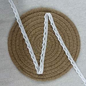 Ribete de Encaje de Algodón Puro con Borde Picot Delicado de 1.0 cm, Toque de Acabado <span class=keywords><strong>para</strong></span> <span class=keywords><strong>Ropa</strong></span> de Bebé y Manualidades de Herencia YLC07 - Product Image 1