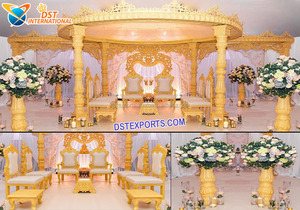 งานไม้งานฝีมือ Mandap งานไม้สำหรับงานแต่งงานที่ยอดเยี่ยมมีดีไซน์ทำจากไม้ของนักออกแบบ - Product Image 4