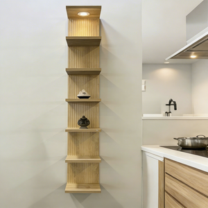 <span class=keywords><strong>Étagère</strong></span> <span class=keywords><strong>murale</strong></span> flottante moderne <span class=keywords><strong>à</strong></span> 7 niveaux avec éclairage LED, présentoir vertical pour chambre <span class=keywords><strong>à</strong></span> coucher, salon, rangement mural, bibliothèque - Product Image 5