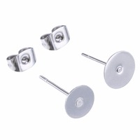 Fourniture d'usine 1 ensemble de résultats de bouchon de boucle d'oreille oreille arrière goujons de boucle d'oreille en acier inoxydable goupilles de Base vierges
