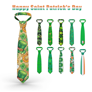 Corbata de Hombre para el Día de San Patricio 2026, Corbata con Estampado Completo del Día de San Patricio de <span class=keywords><strong>Irlanda</strong></span>, Corbata para la Celebración del 17 de Marzo, Día Nacional Irlandés, Corbata de Moño - Product Image 1