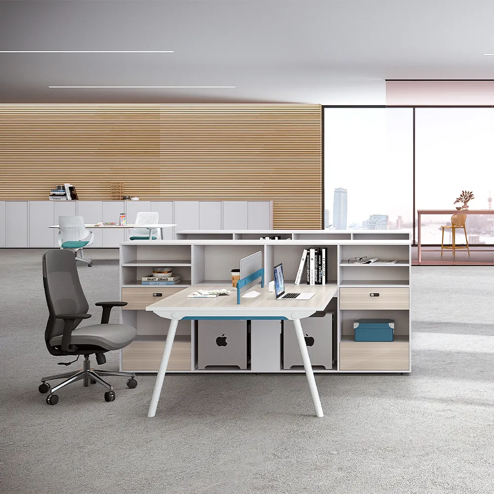하이 퀄리티 사무실 가구 많은 사람 사무 업무 책상 워크 스테이션 강철 다리 테이블 책상 워크 스테이션 특수 모양의 책상