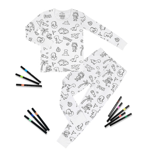 US-Lieferung Weicher DIY Kinder-Pyjama-Set Atmungsaktive Handbemalte Jungen- und Mädchen-DIY-Mal-Kleidungsset Kinder-Pijama - Product Image 2
