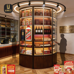 Retail Tobacco and Wine <b>Display</b> Case <b>Wall</b> <b>Unit</b> with Adjustable Shelves LED Lit Glass Front for Store Visibility - Product Image 5