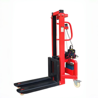 Montacargas Semi-Eléctrico con Diseño Desmontable, Capacidad de 300 kg, 1.2 m - 1.6 m, Elevación Eléctrica, Autocargable, Control Remoto Inalámbrico, para Trabajos en Pasillos Estrechos