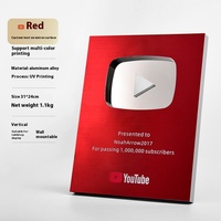 Meilleure vente Plaque métallique personnalisée Récompense YouTube Style trophée YouTube Plaque métallique pour événements annuels