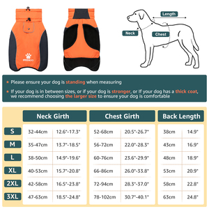 Abrigo para mascotas de tela de poliéster OEM ODM 100%, abrigo Cálido impermeable para perros grandes en naranja para deportes al aire libre, uso informal para invierno - Product Image 4