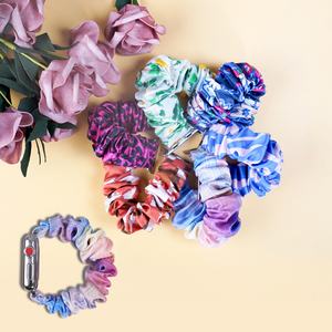 <span class=keywords><strong>Bracelet</strong></span> de montre intelligent élastique personnalisé avec impression, 100% soie de mûrier, ensemble de bracelets de montre et de chouchous - Product Image 3