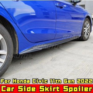 Lèvre de bas de caisse noire brillante style sport pour Honda Civic 11e génération 2022, accessoires automobiles - Product Image 1