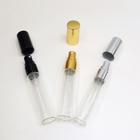 Mini Botellas de Perfume de Vidrio Transparente de 2ml-10ml con Tapas Doradas, Plateadas y Negras