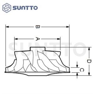 Rueda de compresor T3 465379-0001 / 465379-1 / 465379-0003 / 465379-3 para turbocompresor Garr/et - Product Image 2