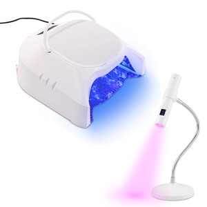 Beauty 86W UV Nail <b>Lamp</b> Manicure Rechargeable Mirrored Base Reflect Plate Salon Small Gel <b>Lamp</b> <b>Beige</b> Combination Set - Product Image 2