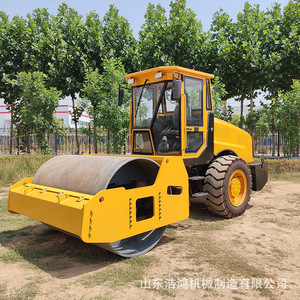 Rodillo Estático de 10T de un Solo Tambor Amarillo, Equipo para Construcción de Carreteras - Product Image 2