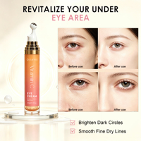 Crème Contour des Yeux Han Linger à Marque Privée avec Bille Massante Réparatrice, Crème Contour des Yeux à la Vitamine C Anti-Rides, Raffermissante et Hydratante