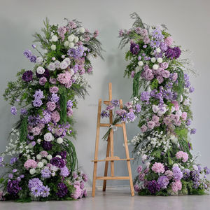 Vente en gros : Composition florale artificielle Monet, arche en <span class=keywords><strong>fleurs</strong></span>, verdure en soie pour décoration de fond de mariage et de fête - Product Image 4