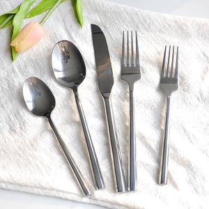 Respetuoso del medio ambiente suave limpieza fácil cubiertos cuchara y tenedor de acero inoxidable cubiertos de plata - Product Image 3
