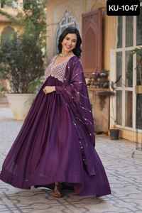 Ropa étnica india Ropa DE BODA pesada Vestidos Anarkali con estrella Georgette con cuentas bordadas Lentejuelas Trabajo Conjunto de vestidos de lujo - Product Image 6