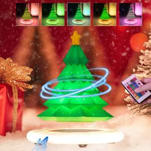 HCNT Art Decoration Magic Magnetic Levitation <b>LED</b> Christmas Tree Lamp Square <b>Round</b> Base Floating <b>Lighting</b> Gift - Product Image 4