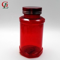 Bouteille de pilules octogonale en PET 200/250/450cc personnalisée en usine Bouteilles de capsules de forme unique avec bouchon mental pour une utilisation pharmaceutique